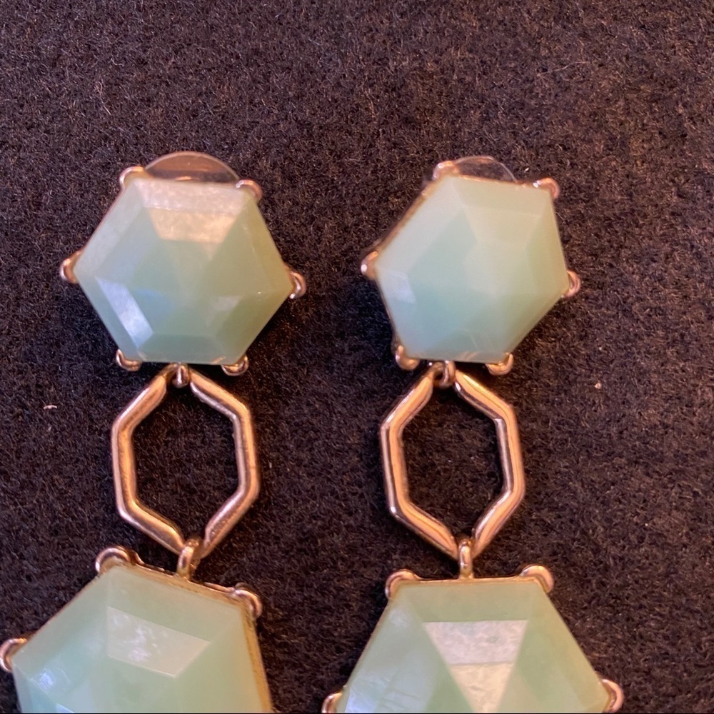 Green & gold earrings - Picture 3 of 11